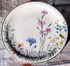 3 wunderschöne Wandteller Porzellan Blumenmotive Handbemalt Goldrand Bavaria