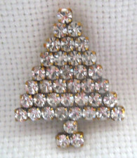 kleine Strass Brosche --- Weihnachten- Weihnachtsbaum  -  W 146  Gablonz/Böhmen