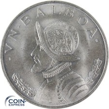 PANAMA 1 Balboa Gedenkmünze 1966 Vasco Nunez Silber