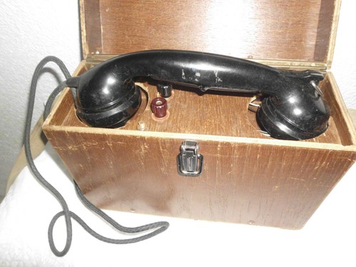 Antik feldtelefon mit kurbel - feldtelefon,