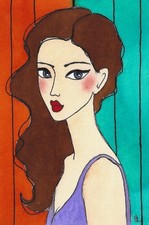 PORTRAIT Frau Mädchen Tusche