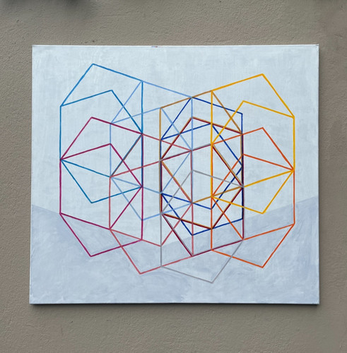 Geometrische harmonie blau - geometrische,