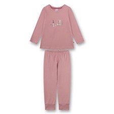Sanetta Mädchen Schlafanzug, lang - Kids, Maus-Print, Velour