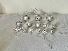 14 Weihnachtsglocken Schellen Deko Silber Metallic