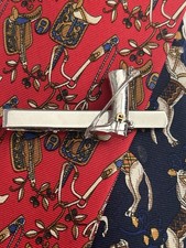 Aigner Krawattennadel Klammer Silber 925 Pferd Reiter Stiefel Pferdeliebe Neu