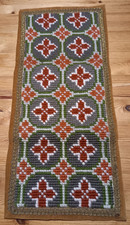 alter gestickter Läufer, 65 x 30 cm, Handarbeit