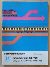 Deutsche Reichsbahn, Fernverbindungen Jahresfahrplan 1987/88 DR