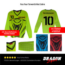 Torwarttrikot Langarm Cobra – personalisierbar mit Name & Nummer – 3 Farben