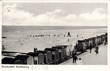 AK Nordseebad Norderney, Strand, Badende, Umkleidewagen gel. 1937 (Nr. 2189)