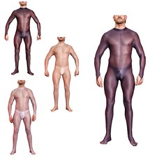 Männer Catsuit Nachtwäsche Bodystockings Lange Ärmel Overall Ganzanzug Bodysuit