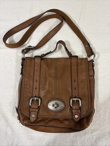 Fossil maddox tan leather flap - maddox,
