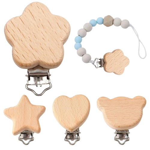 Stück schnullerclip holz - 4,