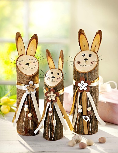 Deko stamm hasenfamilie - stamm,