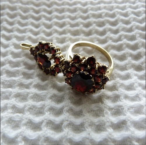 Granatschmuck ring und - ring,