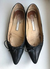 Ballerina Gr. 38 Schwarz Leder