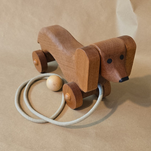 Holz nachziehtier dackel hund - nachziehtier,