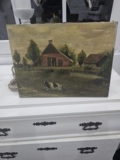 Altes Ölgemälde Bauernhof