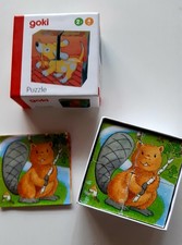 Würfelpuzzle "Tierkinder" von Goki ab 2Jahre - Komplett