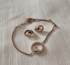 Guess Ohrringe Stecker + Armband Set rosegold Strass Swarovski All around you