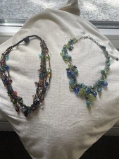Kette,Collier,Glas, Orientalisch , Grün, Braun, Damen, Mädchen, Schmuck, Vintage