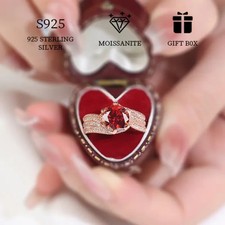 925 Silber Ring 3ct Rot