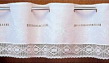 Scheibengardine Gardinen Bistrogardine BESTICKT Kurzgardine SPITZE Landhaus Weiß