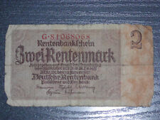 Geldschein: Rentenbankschein Zwei/2 Rentenmark 1937