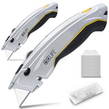 B-WAREN 2er Set Cuttermesser inkl. 20 SK5-Klingen für Teppich & Handwerken