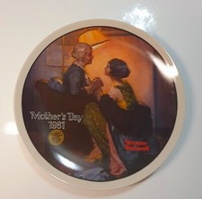 Knowles American MUTTERTAG AFTER THE PARTY By Norman Rockwell Mothers Day 1981.D