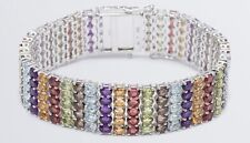Schmuck Armband Silber 925 rhodiniert Multi-Edelsteine 36,04ct Ä441