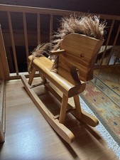 Schaukel Pferd Holz Massive Vintage Hand Arbeit 