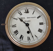 Alte Schiffsuhr von der H.M.S. DORNOCH Clyde - Royal Navy 2. Weltkrieg    DEFEKT