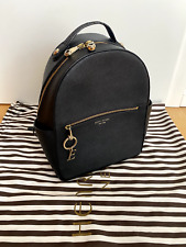 Henri Bendel West 57th Leder Rucksack, Schwarz, Gold, Luxus, guter Zustand