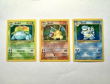 Pokemon Karten Glurak Turtok Bisaflor  Set Charizard Blastoise Venusaur Holo1999