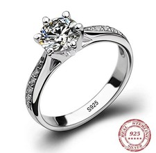 Damenring 3.0ct Moissanite Hübsche Farbe D - VVS1, 925 Silber mit Zertifikat 