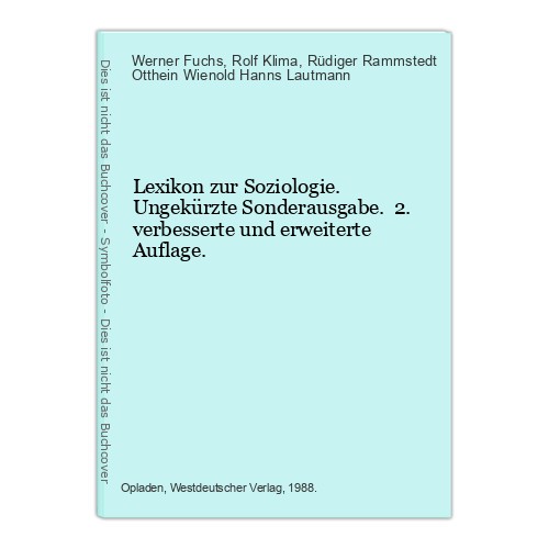 Lexikon zur soziologie - lexikon,