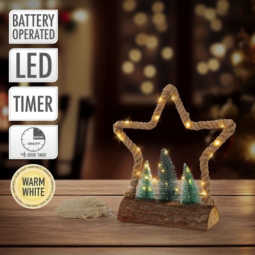 Led jute stern deko - led,