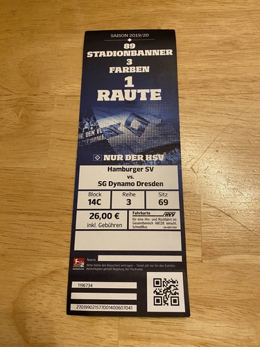 Eintrittskarte hsv sg - eintrittskarte,