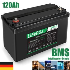 BMS 120Ah 12V LiFePO4 Akku Lithium Batterie für Wohnmobil Solaranlage RV Boat RV