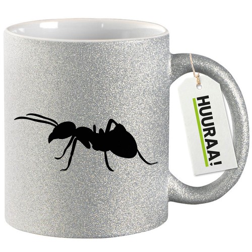 Glitzertasse ameise silhouette - glitzertasse,