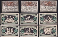 17 x Notgeld Deutschland: Kurzenmoor Erfurt Flensburg Schleswig