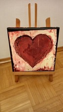 *JM Leinwand Bild Druck Herz❤️Shabby Chic Landhaus & Holz Staffel*25x25 cm*Top*