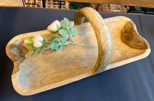 Schale m Henkel Teakholz  Holz