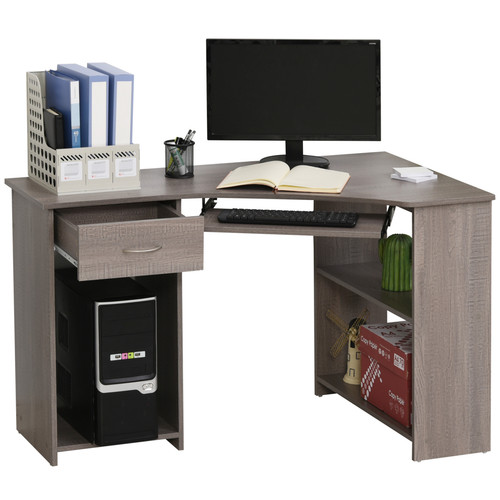 Eckschreibtisch form grau - eckschreibtisch, l-form