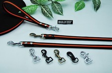 Bullyzei Leine gummiert 20mm Schwarz-Orange Schleppleine Trainingsleine Grip IGP