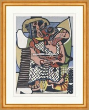 Der Kuss Surrealismus Liebespaar Umarmung Abstraktion Pablo Picasso 049 Gerahmt