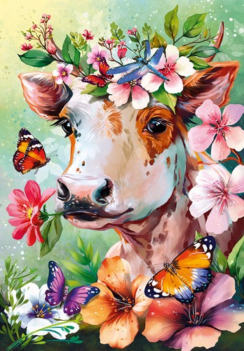 Puzzle blumige kuh - t.),