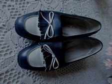 Bally Suisse Damenschuhe blau weiß Gr. 51/2 Leder