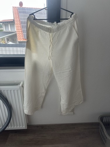 Leinen viskoze hose weiß - leinen,