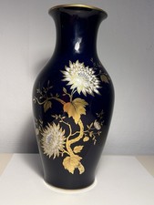 Lindner Küps Bavaria Echt Kobolt Vase 1124/30 Gold Dekor Porzellan 30cm